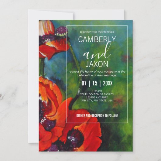 Uitnodiging tot het trekken van Oranje papavers (Voorkant)