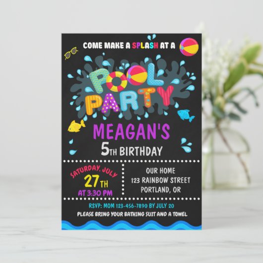 Uitnodiging tot het uitbrengen van een meisjesfees (Staand voorkant)