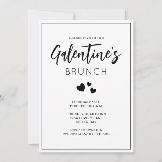 Uitnodiging tot het uitnodigen van Black and White (Voorkant)