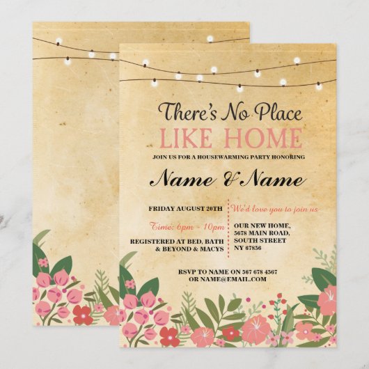 Uitnodiging tot het uitnodigen van de nieuwe huise (Voorkant / Achterkant)