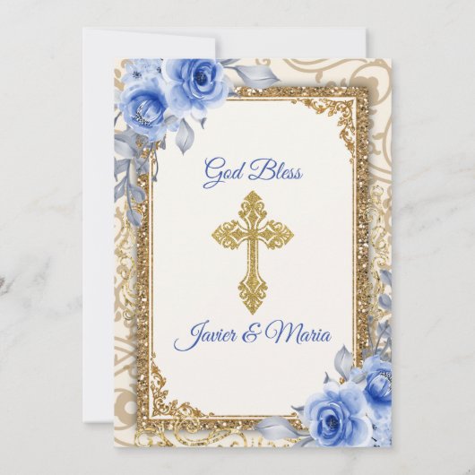 Uitnodiging tot het uitnodigen van een blauwe bapt (Achterkant)