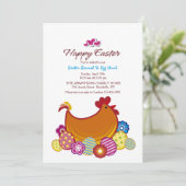 Uitnodiging tot het uitnodigen van kippen en eiere (Staand voorkant)