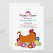 Uitnodiging tot het uitnodigen van kippen en eiere (Voorkant / Achterkant)