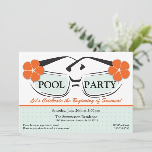 Uitnodiging tot het uitnodigen van kool-blauw en O (Staand voorkant)