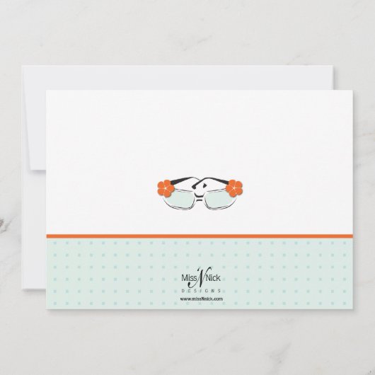 Uitnodiging tot het uitnodigen van kool-blauw en O (Achterkant)