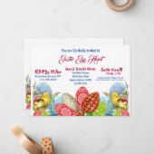 Uitnodiging tot het uitnodigen van paaseieren - Ja (Voorkant / Achterkant in situ)