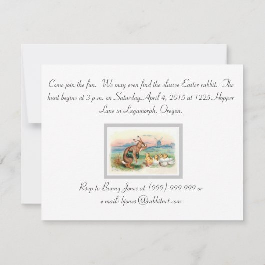 uitnodiging tot het uitnodigen van paashaken (Achterkant)