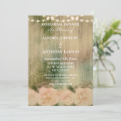 Uitnodiging tot het uitnodigen van Rustic Roos Wed (Staand voorkant)