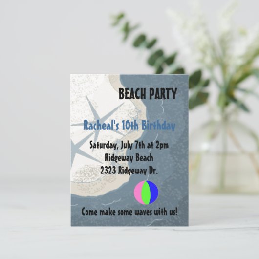 Uitnodiging tot het uitnodigen van strandvissen en (Staand voorkant)