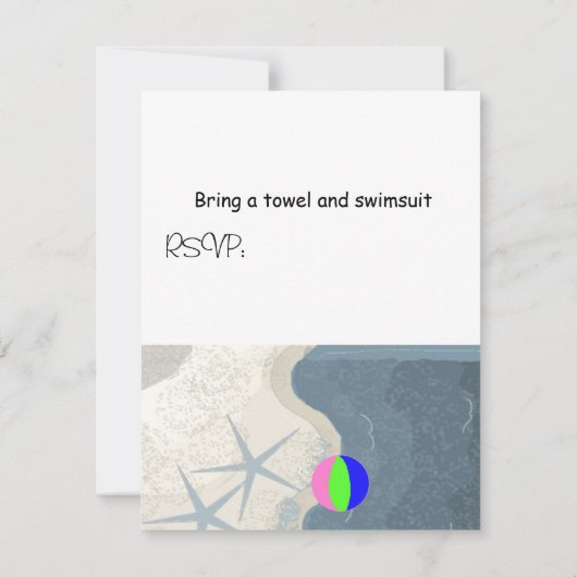 Uitnodiging tot het uitnodigen van strandvissen en (Achterkant)