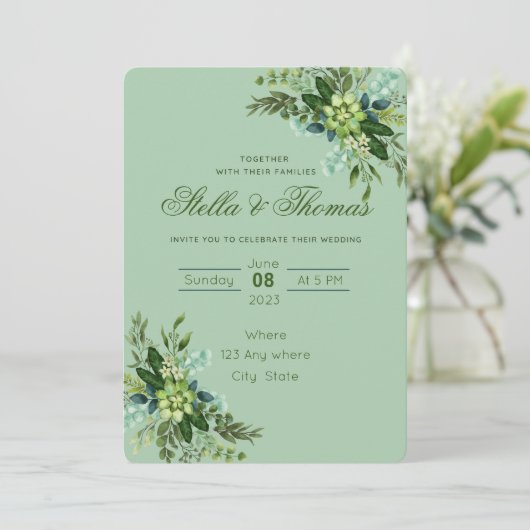 Uitnodiging tot het uitroepen van Emerald Green We (Staand voorkant)