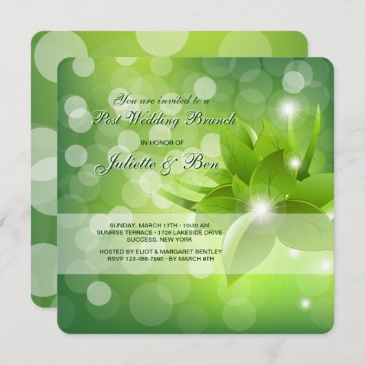 Uitnodiging tot het uitroepen van Morning Dew Post (Voorkant / Achterkant)