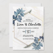 Uitnodiging tot het uitzenden van blauwe en goudbl (Voorkant)