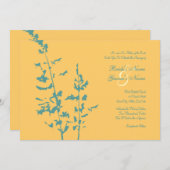 Uitnodiging tot het uitzenden van blauwgroen en ge (Voorkant / Achterkant)