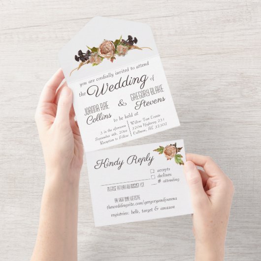  uitnodiging tot het uitzenden van bruiloft met bl (Afscheurbaar)