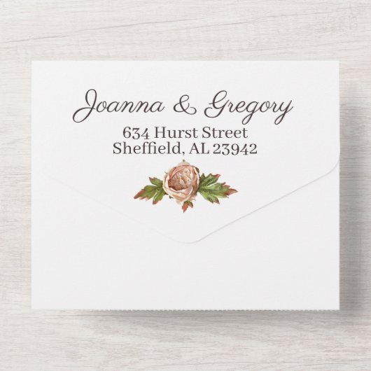  uitnodiging tot het uitzenden van bruiloft met bl (Achterkant)