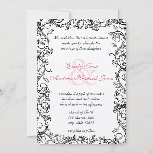 uitnodiging tot het uitzenden van de bruiloft in  (Voorkant)