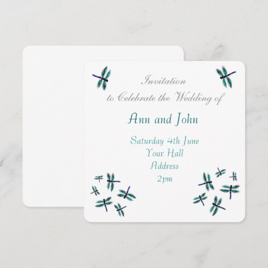 Uitnodiging tot het uitzenden van een blauwe drago (Voorkant / Achterkant)