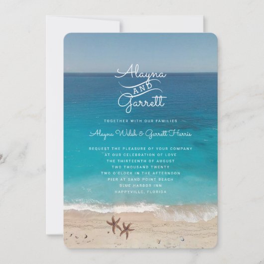 Uitnodiging tot het uitzenden van een blauwe oceaa (Voorkant)