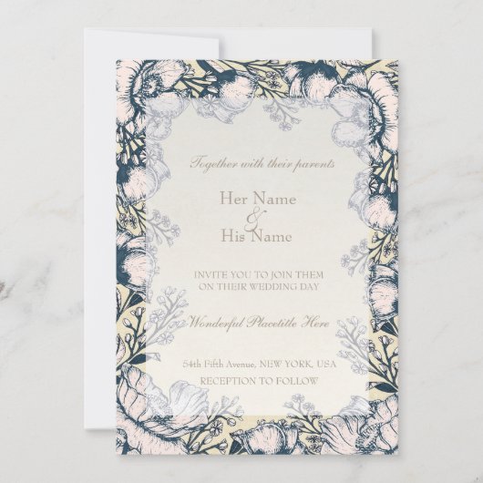 Uitnodiging tot het uitzenden van een  bloem (Voorkant)