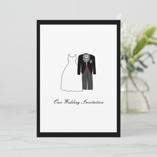 Uitnodiging tot het uitzenden van een bruid- en br (Staand voorkant)