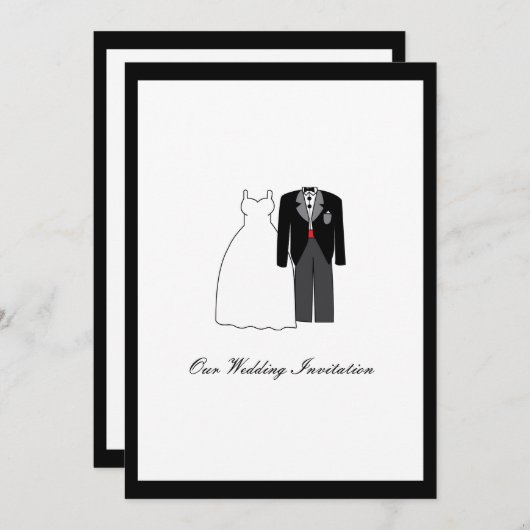 Uitnodiging tot het uitzenden van een bruid- en br (Voorkant / Achterkant)