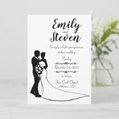 Uitnodiging tot het uitzenden van een bruid- en br (Staand voorkant)