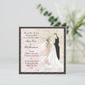 Uitnodiging tot het uitzenden van een bruid- en br (Staand voorkant)