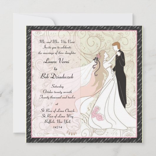 Uitnodiging tot het uitzenden van een bruid- en br (Voorkant)