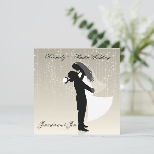 Uitnodiging tot het uitzenden van een bruid- en br (Staand voorkant)