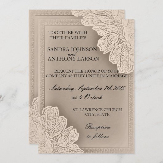 Uitnodiging tot het uitzenden van een echt huwelij (Voorkant / Achterkant)