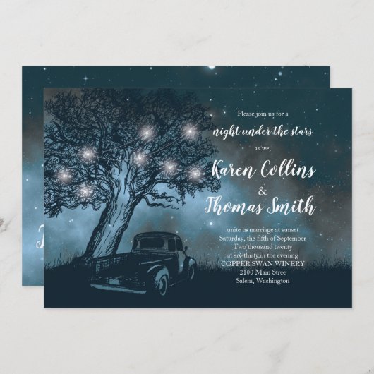 Uitnodiging tot het uitzenden van een echt huwelij (Voorkant / Achterkant)