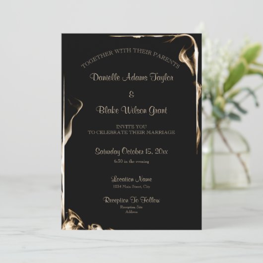 Uitnodiging tot het uitzenden van een elegante zwa (Staand voorkant)