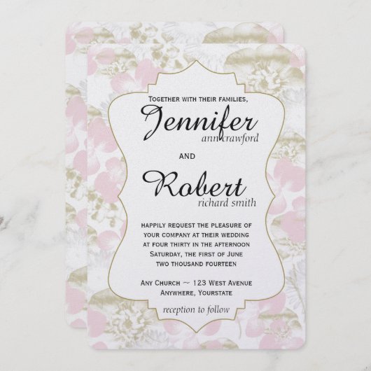 Uitnodiging tot het uitzenden van een goudbloem-we (Voorkant / Achterkant)