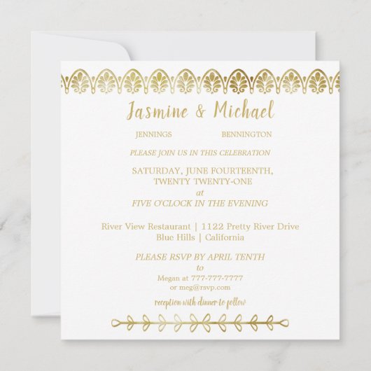 Uitnodiging tot het uitzenden van een gouden bruil (Achterkant)