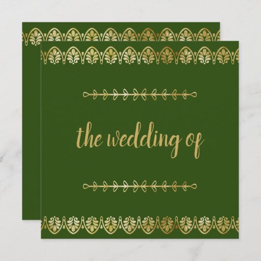 Uitnodiging tot het uitzenden van een gouden bruil (Voorkant / Achterkant)