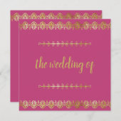 Uitnodiging tot het uitzenden van een gouden bruil (Voorkant / Achterkant)