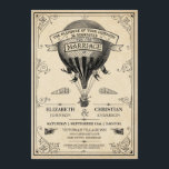 uitnodiging tot het uitzenden van een hotline doo<br><div class="desc">Deze  look Wedding Invitation is voorzien van een oude Victoriaans gravure van een heteluchtballon en vingerwijzertekens. Antiek papieren achtergrond met decoratief scrollwerk. Aanpassen met uw eigen tekst. Deze uitnodiging is ideaal voor: gotisch,  rustiek,  steampunk,  Victoriaans,  antiek,  oud of uniek. Kijk in mijn winkel voor meer als dit. http://www.zazzle.com/vintage_hot_air_balloon_wedding_rsvp_announcements-256441462052729409?rf=238158558044165823</div>