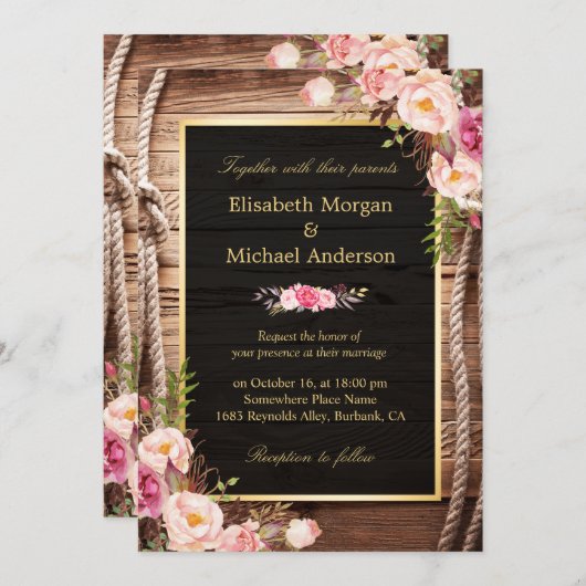 Uitnodiging tot het uitzenden van een huwelijk in (Voorkant / Achterkant)