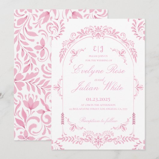 Uitnodiging tot het uitzenden van een huwelijk met (Voorkant / Achterkant)