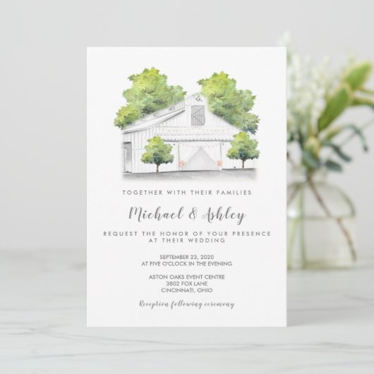 Uitnodiging tot het uitzenden van een huwelijk met (Staand voorkant)