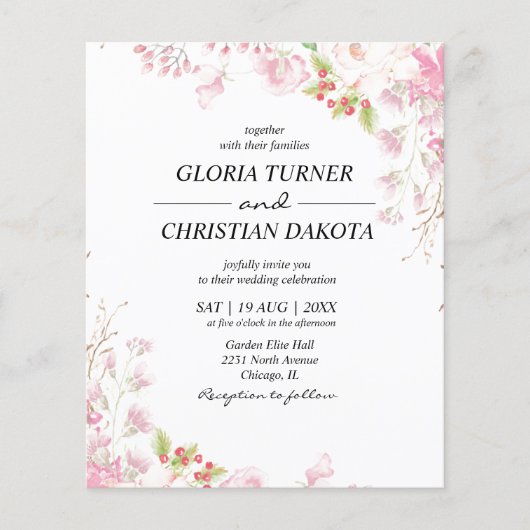 Uitnodiging tot het uitzenden van een huwelijk met (Voorkant)