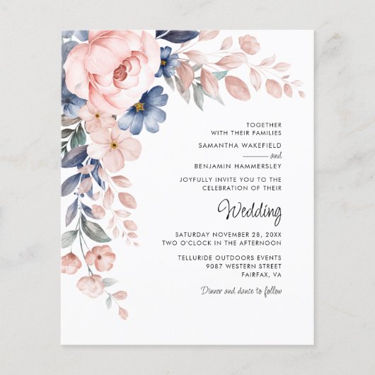 Uitnodiging tot het uitzenden van een huwelijk met (Voorkant)