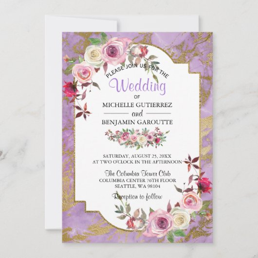 Uitnodiging tot het uitzenden van een huwelijk met (Voorkant)