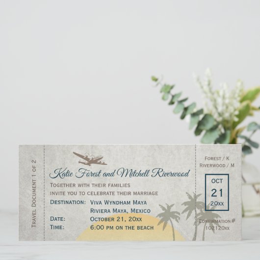 Uitnodiging tot het uitzenden van een instapkaart (Staand voorkant)