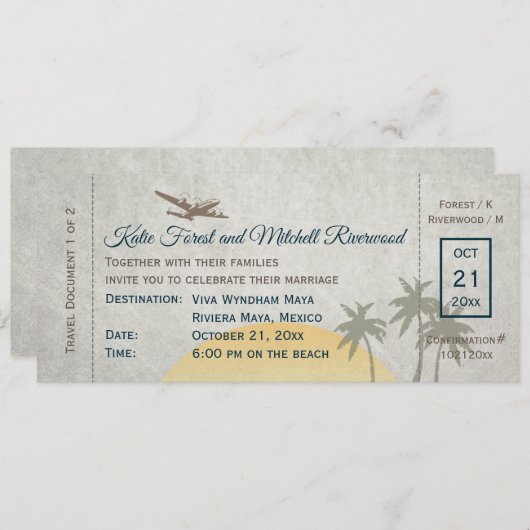 Uitnodiging tot het uitzenden van een instapkaart (Voorkant / Achterkant)