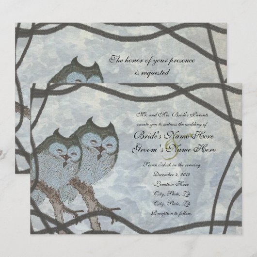 uitnodiging tot het uitzenden van een Japans blau (Voorkant / Achterkant)