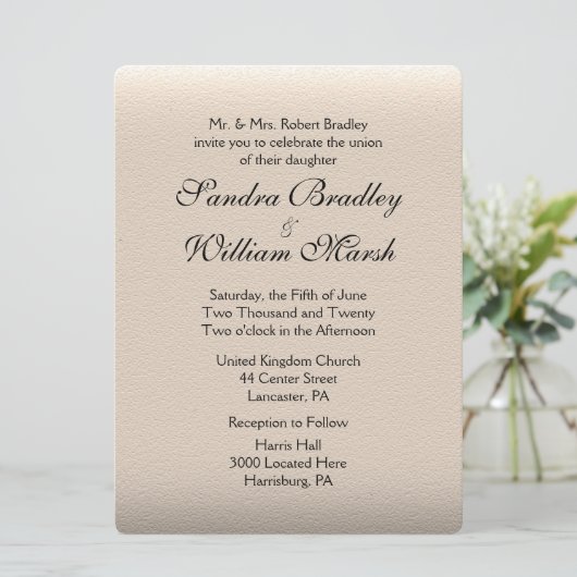 Uitnodiging tot het uitzenden van een lederen blik (Staand voorkant)