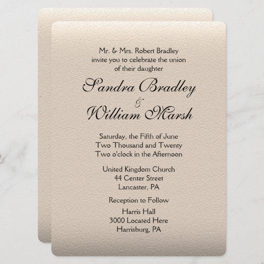 Uitnodiging tot het uitzenden van een lederen blik (Voorkant / Achterkant)