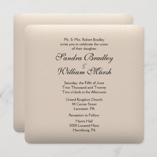 Uitnodiging tot het uitzenden van een lederen blik (Voorkant / Achterkant)